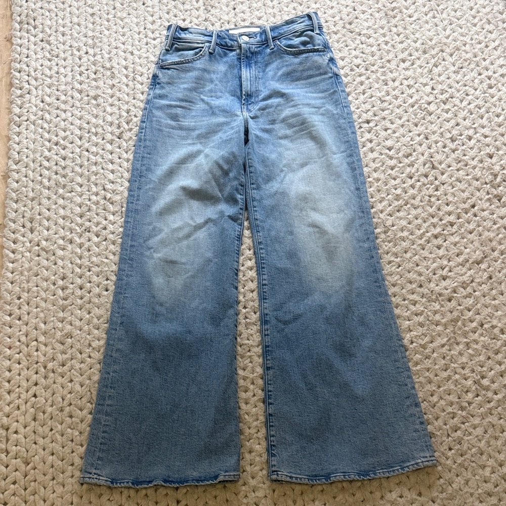MOTHER Light Blue Wide-Leg Flare Jeans